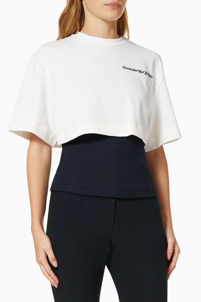 Trompe L'oeil T-shirt in Cotton Jersey, Multicolour