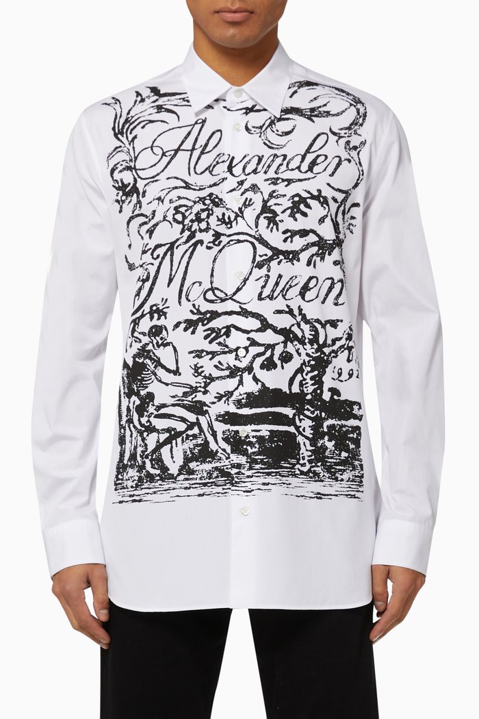 

Blake Illustration Shirt in Cotton Poplin, Multicolour