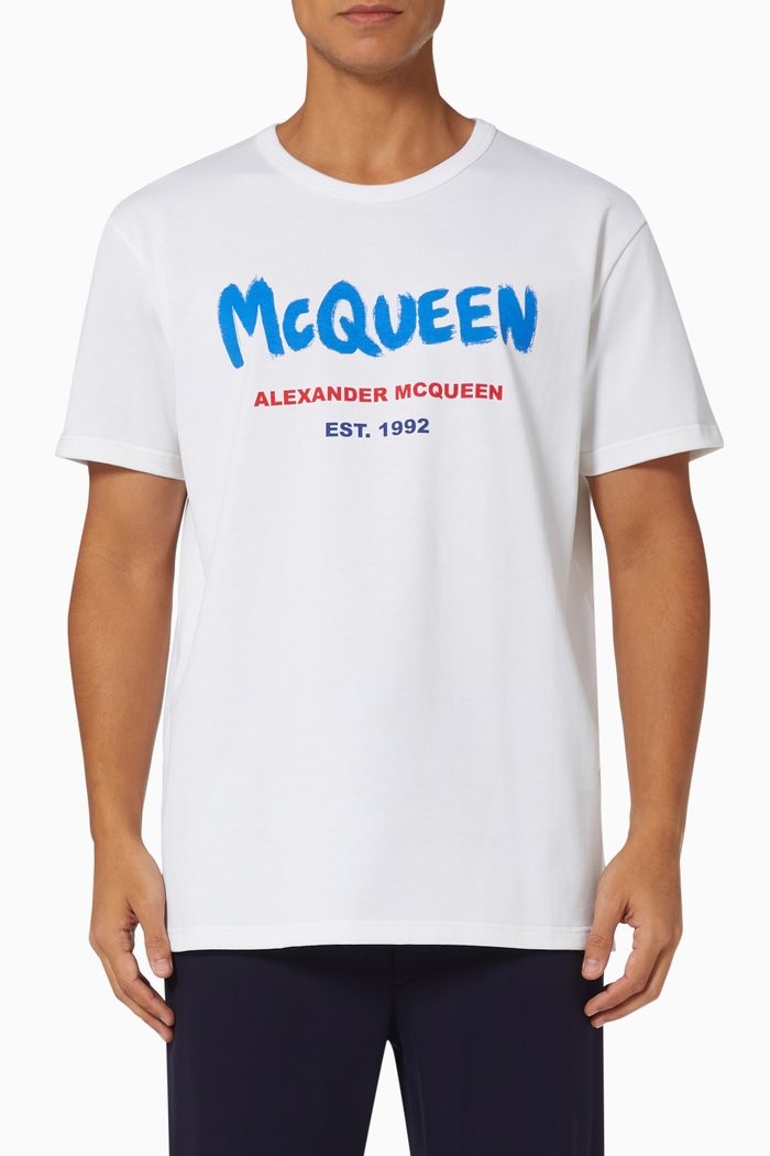 

McQueen Graffiti T-shirt in Organic Light Jersey, Multicolour