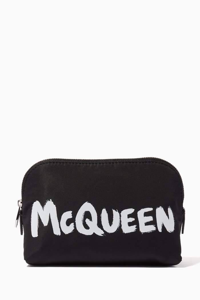 

Grafitti Medium Zip Pouch in Nylon, White