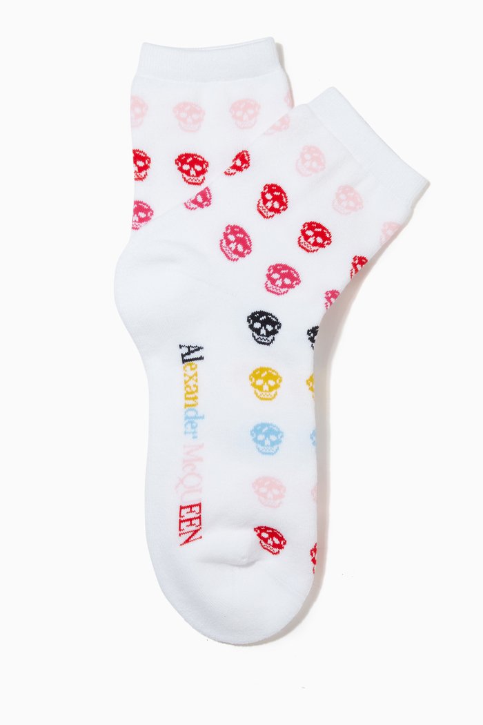 

Multi Skull Socks in Cotton, White