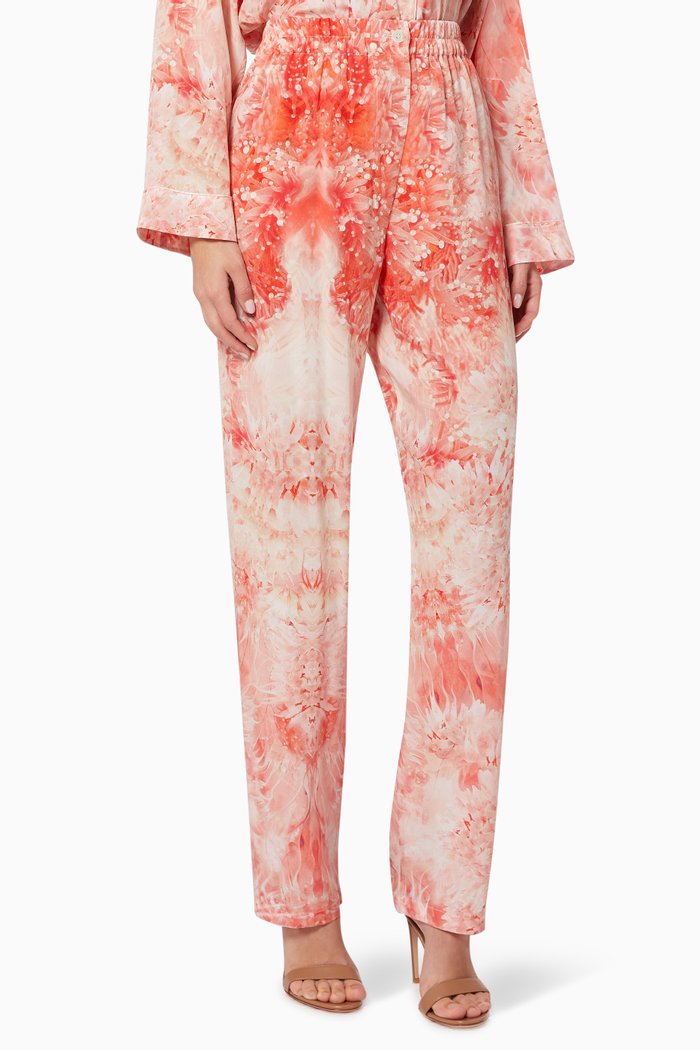 

Sea Coral Trousers in Silk, Red