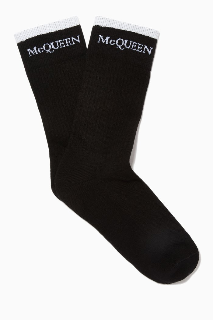 

Ribbed Logo Socks in Cotton Blend, Undefined