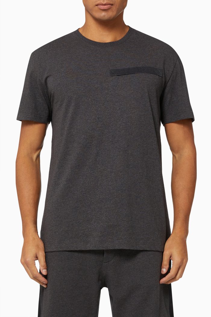 

Selvedge Logo Tape T-shirt in Cotton Jersey, Silver