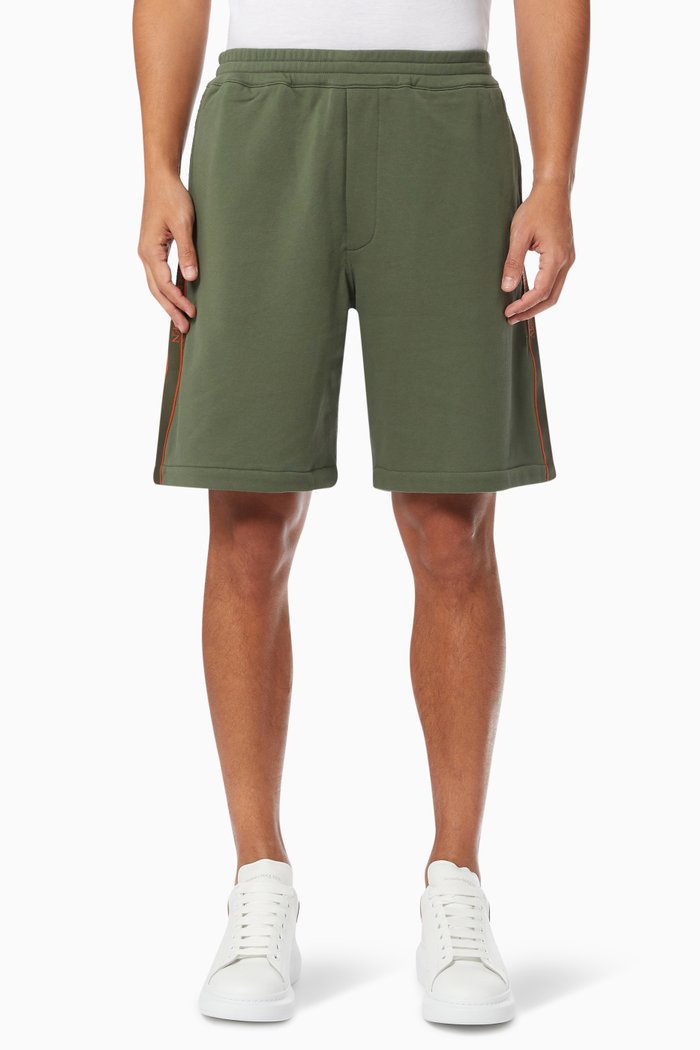 

Selvedge Logo Tape Shorts in Cotton Jersey, Multicolour