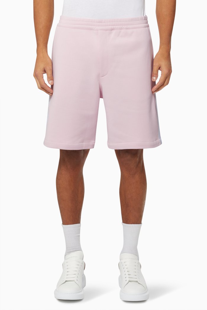 

Selvedge Logo Tape Shorts in Cotton Jersey, Pink