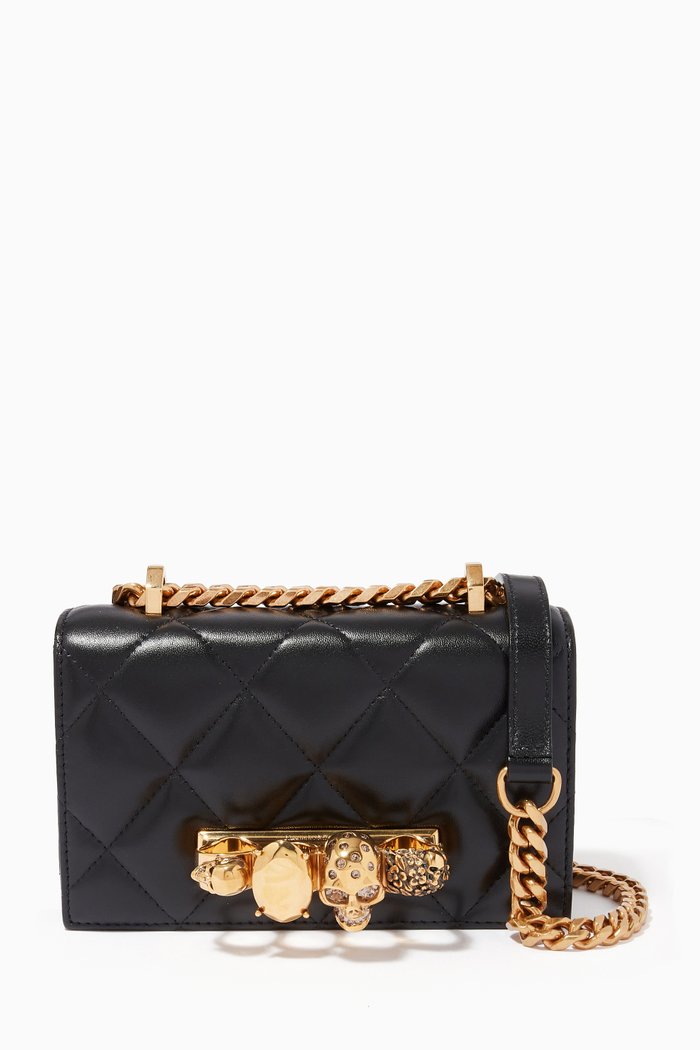 

Mini Jewelled Satchel in Quilted Nappa, Black