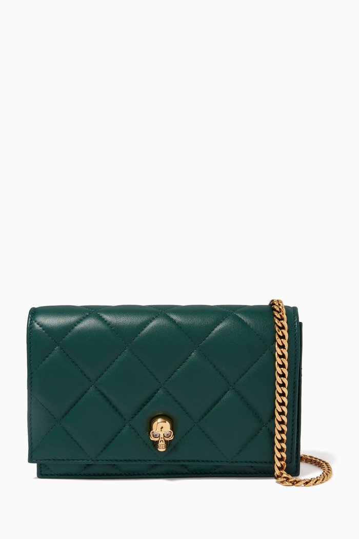 

Small Skull Bag in Quilted Nappa, Green