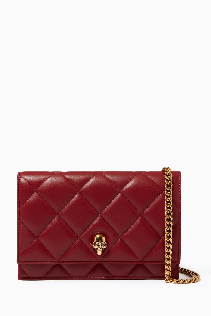 

Small Skull Bag in Quilted Nappa, Red