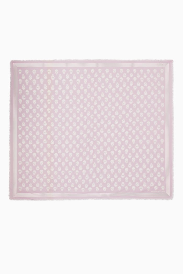 Skull Printed Biker Scarf in Modal, Purple