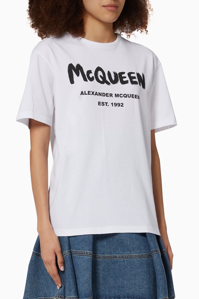 

McQueen Graffiti T-shirt in Cotton Jersey, Multicolour