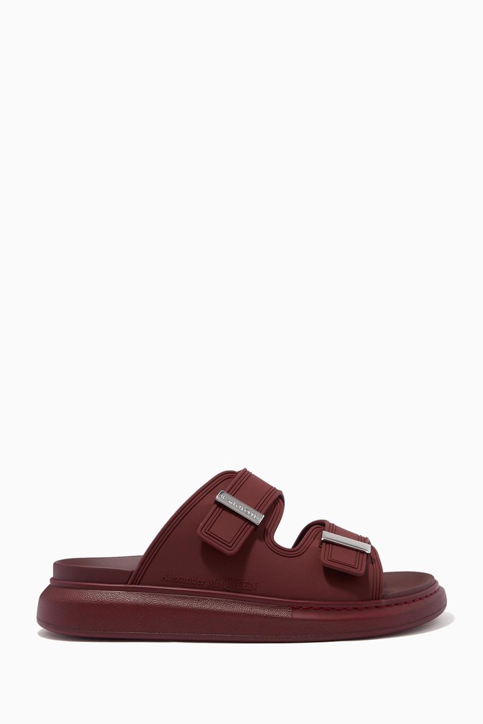 

Oversized Hybrid Sandals in Rubber, Red