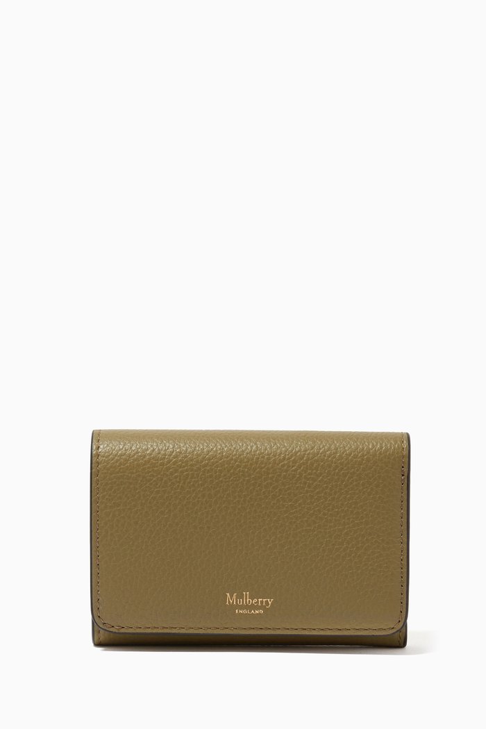 

Continental Trifold Wallet in Small Grain Leather, Brown