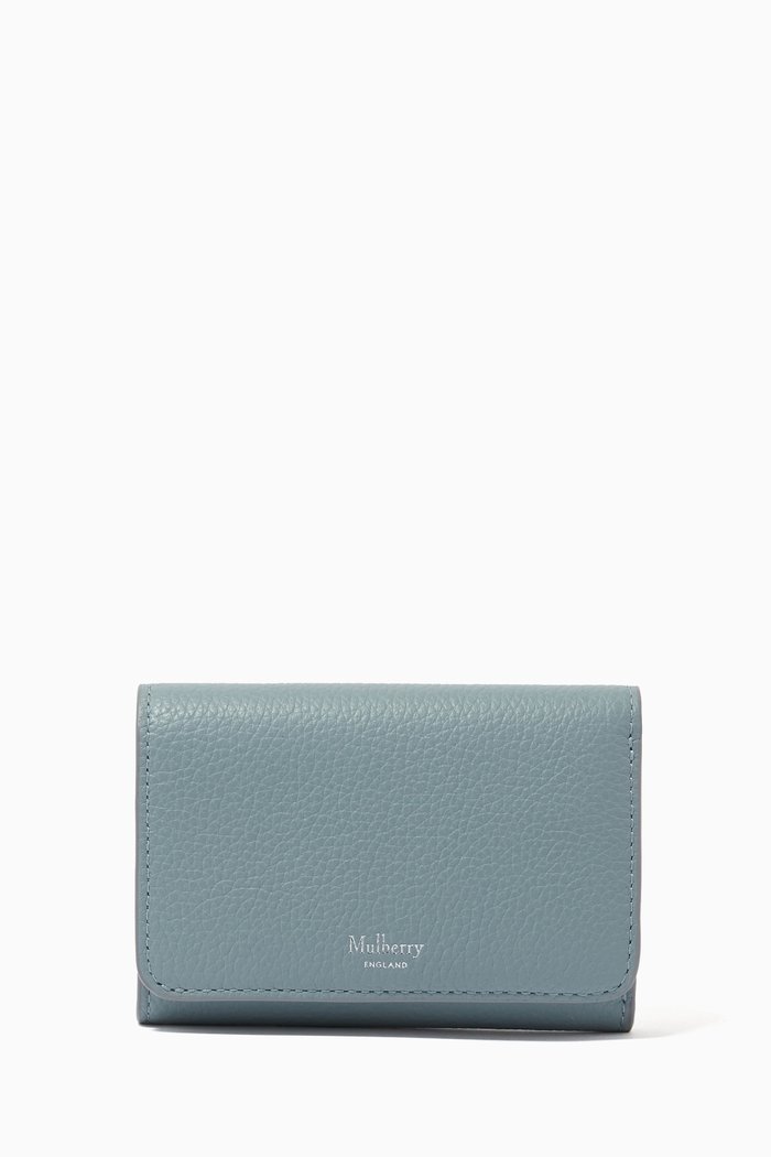 

Continental Trifold Wallet in Small Grain Leather, Blue