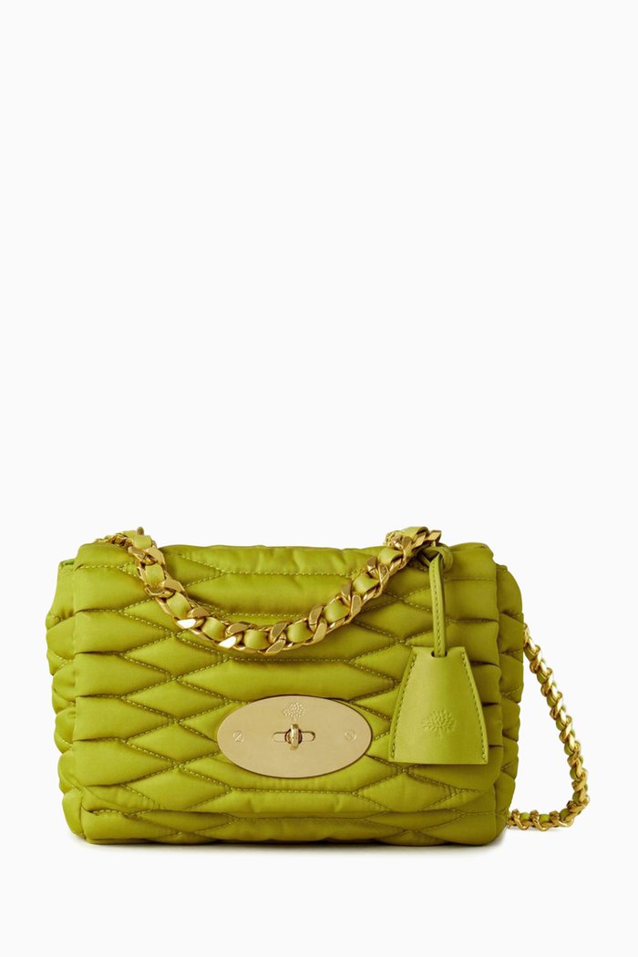 

Lily Top Handle Bag in Quilted Nylon, Green