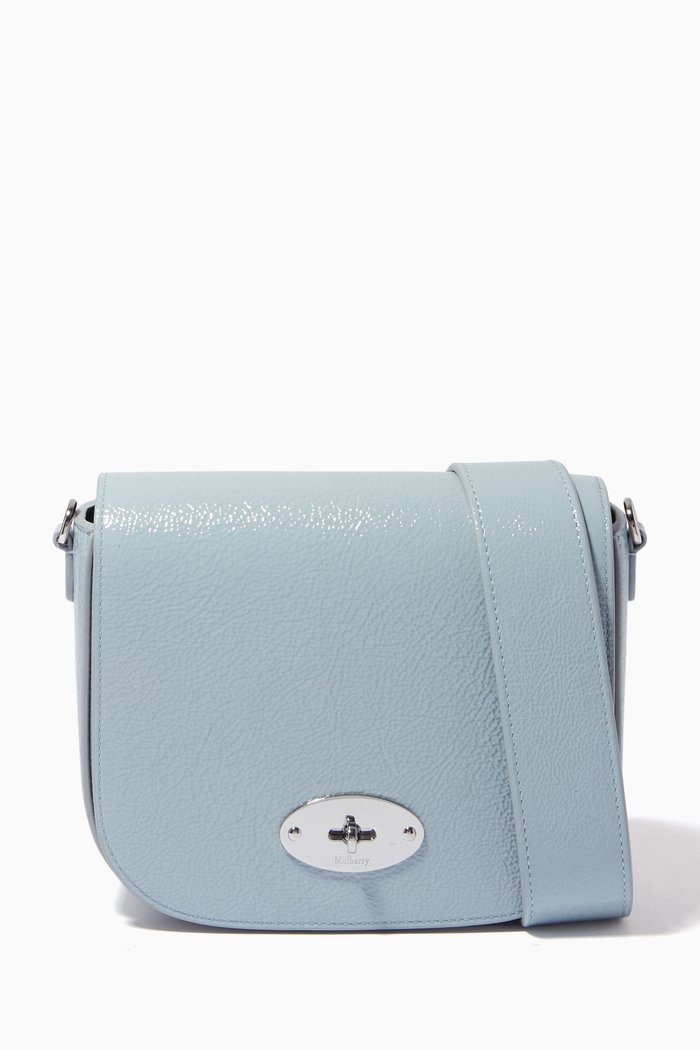 

Small Darley Satchel Bag in Spongy Patent Leather, Blue