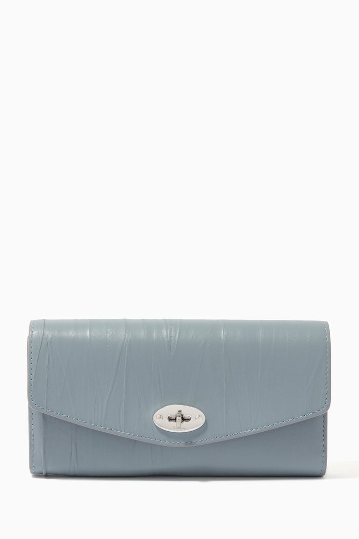 

Darley Wallet in Crinkled Leather, Blue