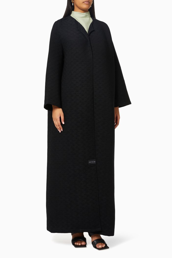 

Abaya in Textured Knit Heavy Crepe, Black