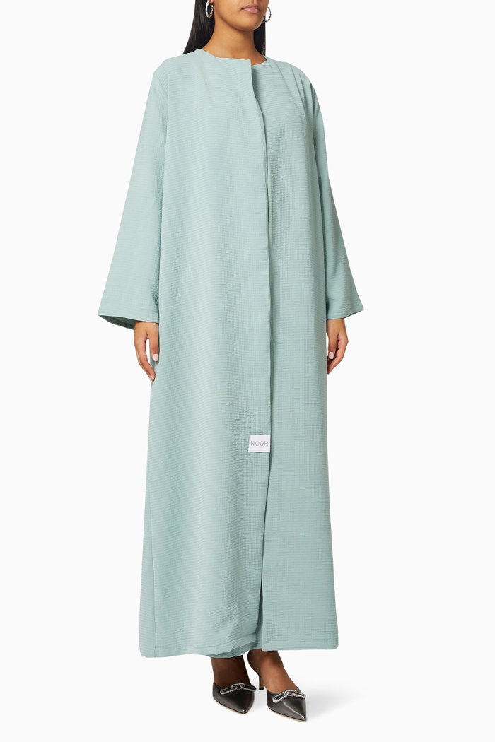 

Abaya & Dress Set in Crinkled Crepe, Green
