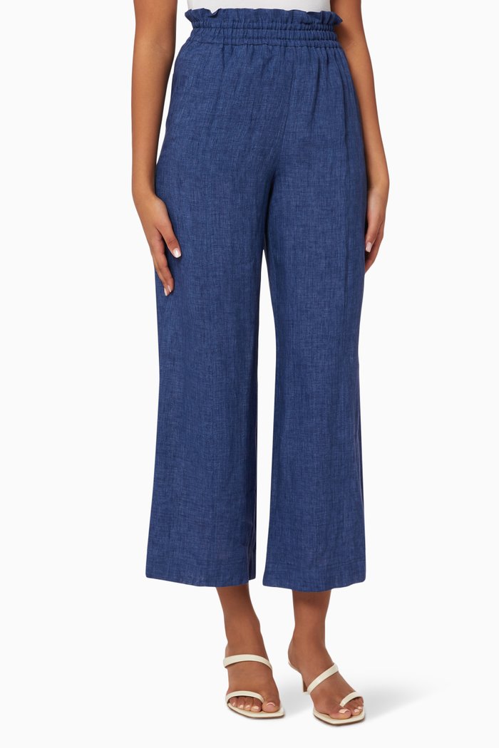 

Ancora Denim Pants in Crepe, Blue