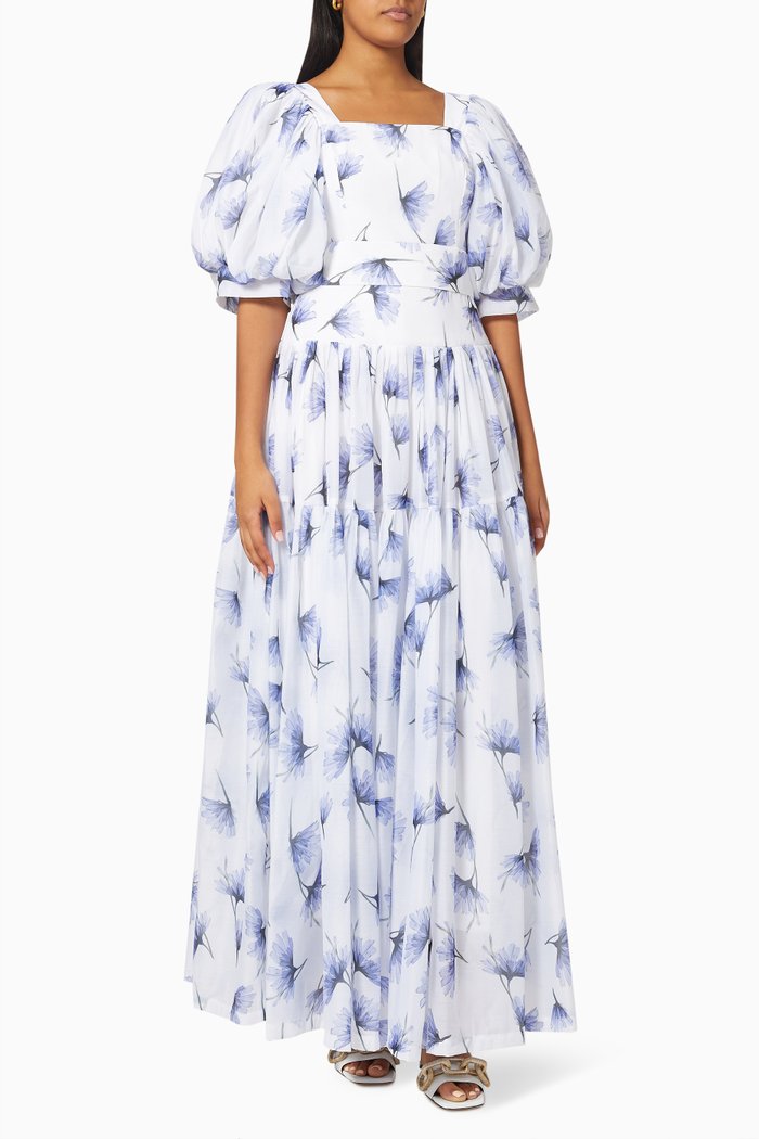 

Printed Puff Sleeve Dress, Multicolour