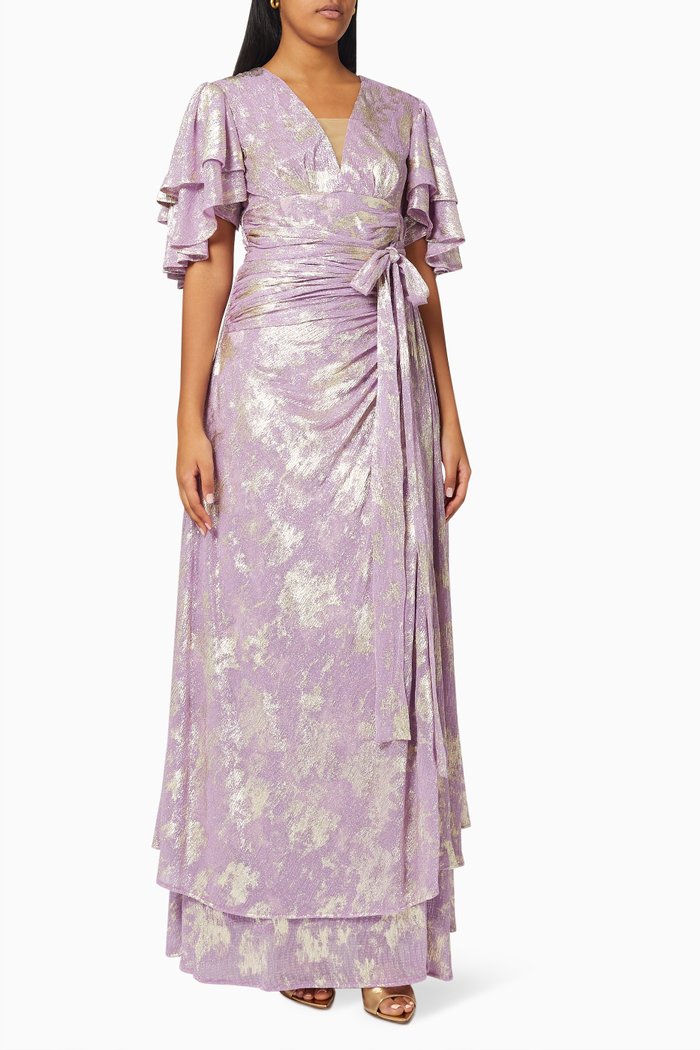 

Metallic Printed Dress, Pink