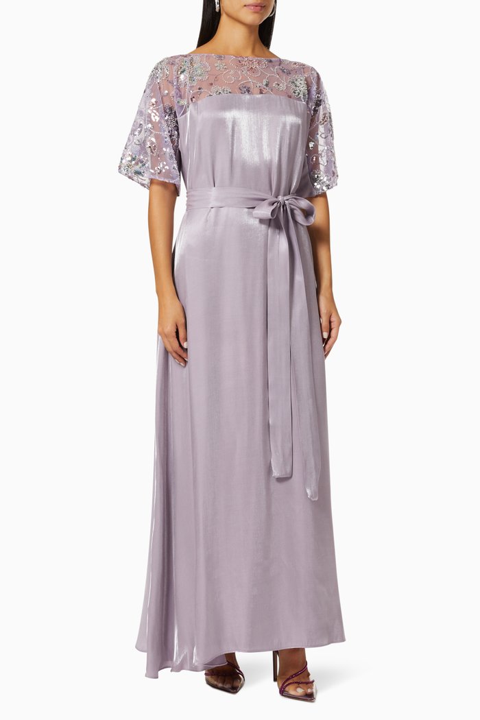 

Sequin Embellished Dress, Purple