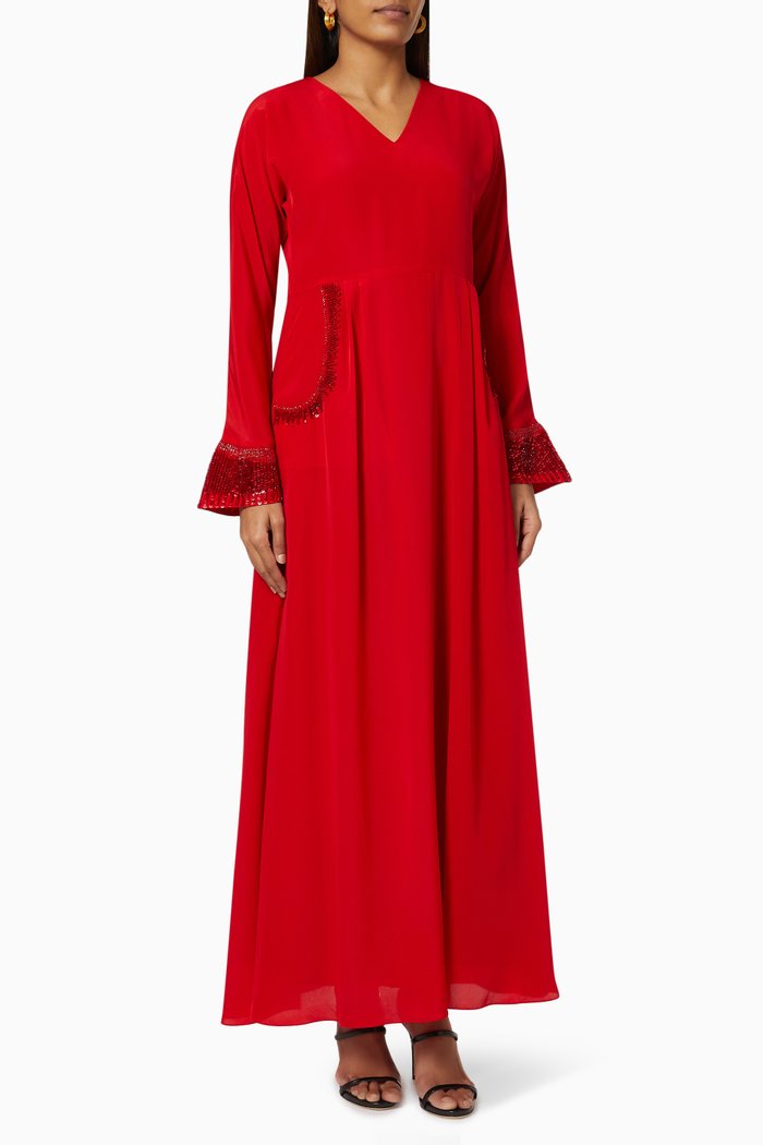 

Sequin Embellished Dress, Red