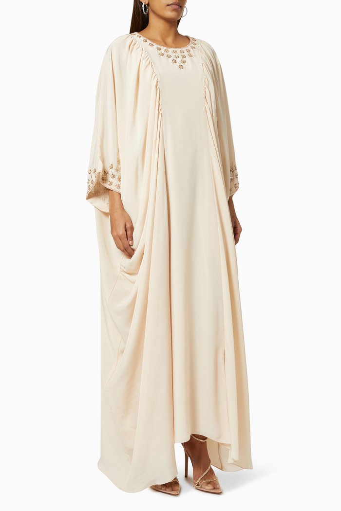 

Hand Embroidered Kaftan, Neutral