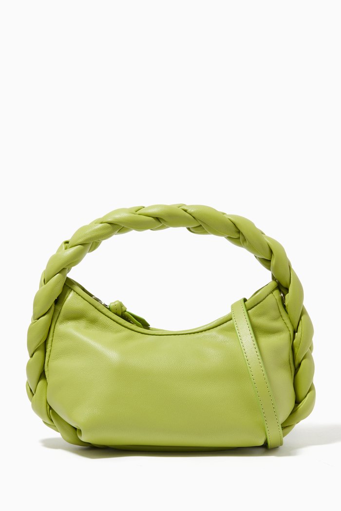 

Espiga Mini Top Handle Bag in Leather, Green