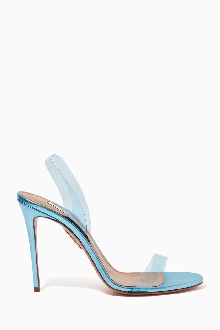 

So Nude Sandals 105 in Metallic Leather & PVC, Blue