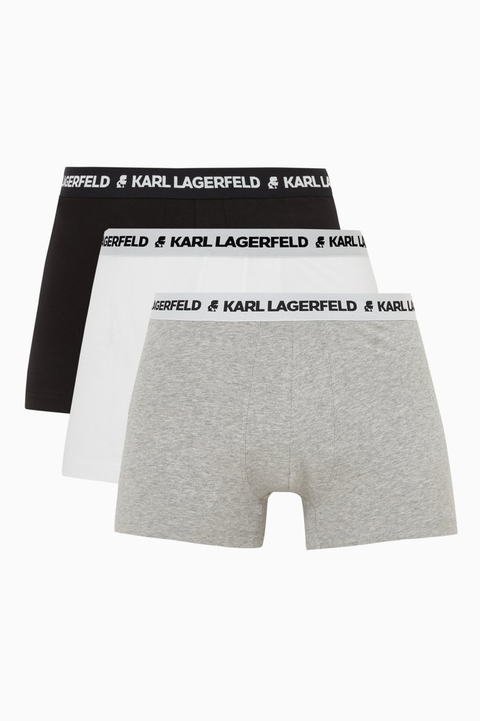 

Karl Lagerfeld Logo Band Trunks in Jersey, Set of 3, Multicolour