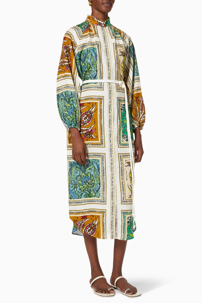 

Delphine Shirt Dress in Linen, Multicolour