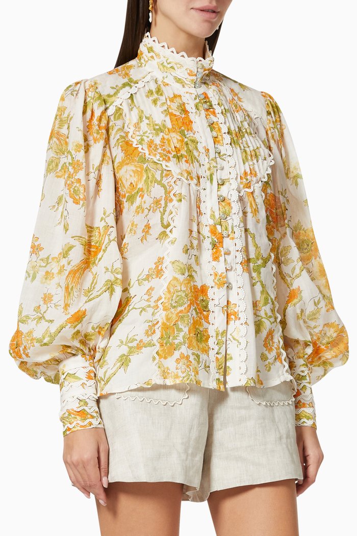 

Songbird Blouse in Ramie, Orange