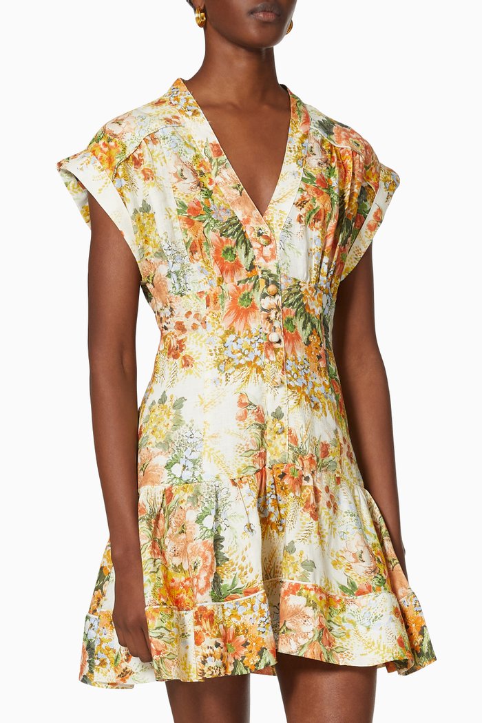 

Sylvia Mini Dress in Hemp, Orange