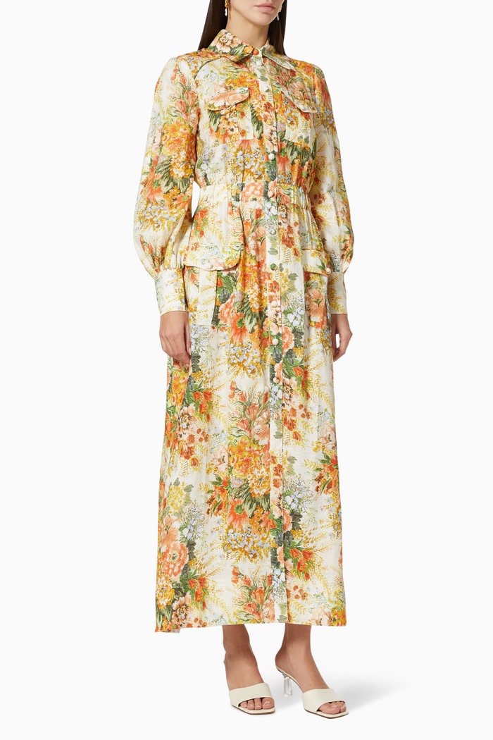

Sylvia Shirt Dress in Hemp, Orange