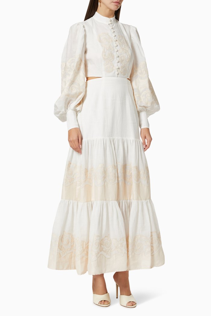 

Burning Love Maxi Dress in Ramie, White