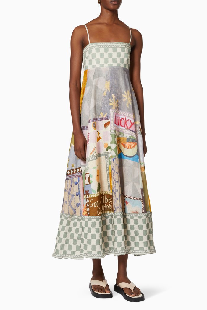 

x Emma Gale Sundress in Ramie, Multicolour