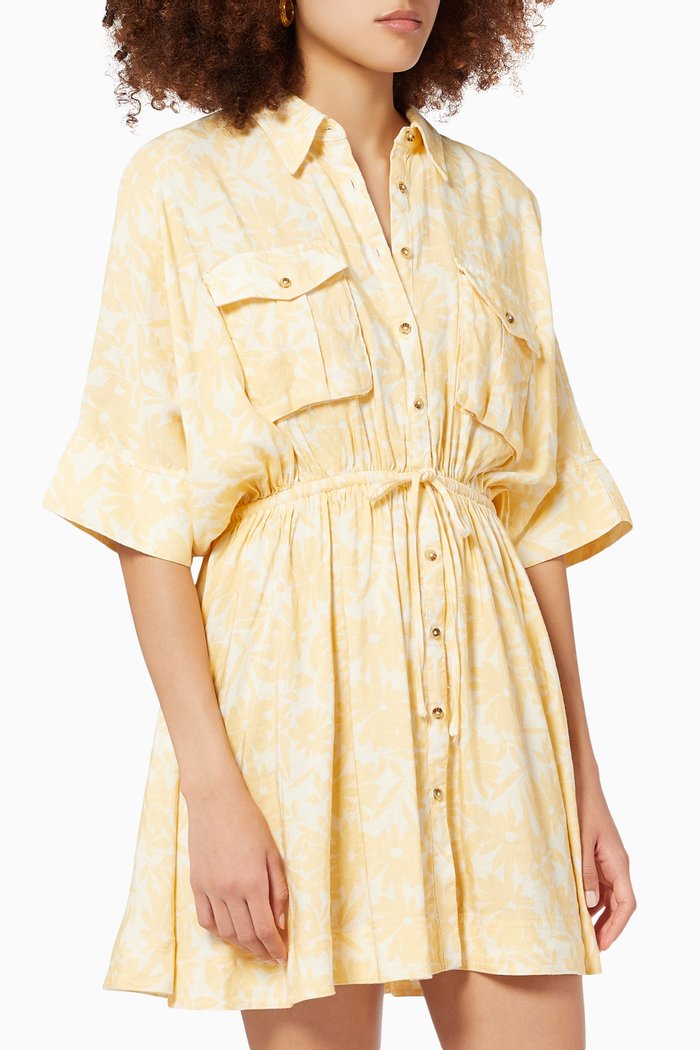 

Dallas Dress in Linen, Yellow