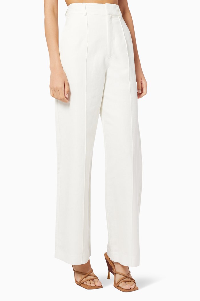 

Florina Pants in Linen, Neutral