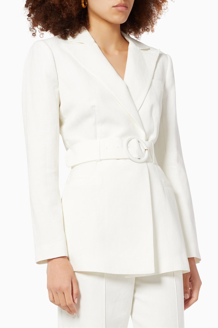 

Florina Blazer in Linen, Neutral