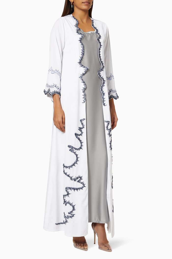 

Beaded Embroidered Kaftan in Silk, Multicolour