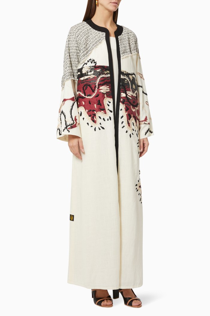 

Signature Canvas Abaya in Cotton, Neutral