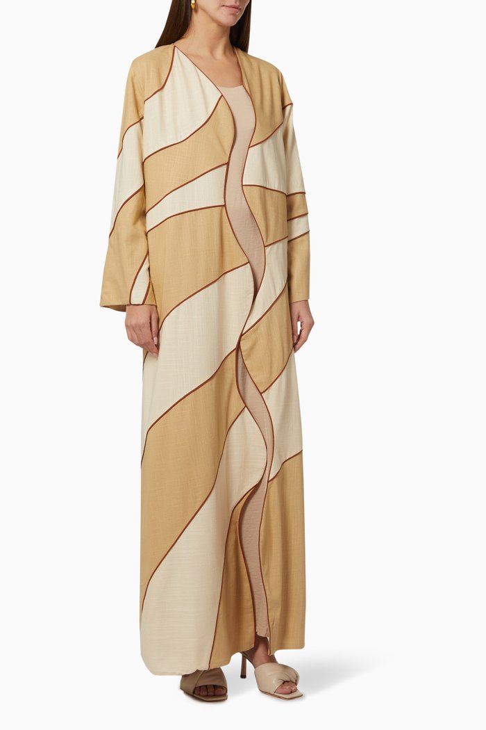 

Patterned Abaya Set in Cotton, Multicolour