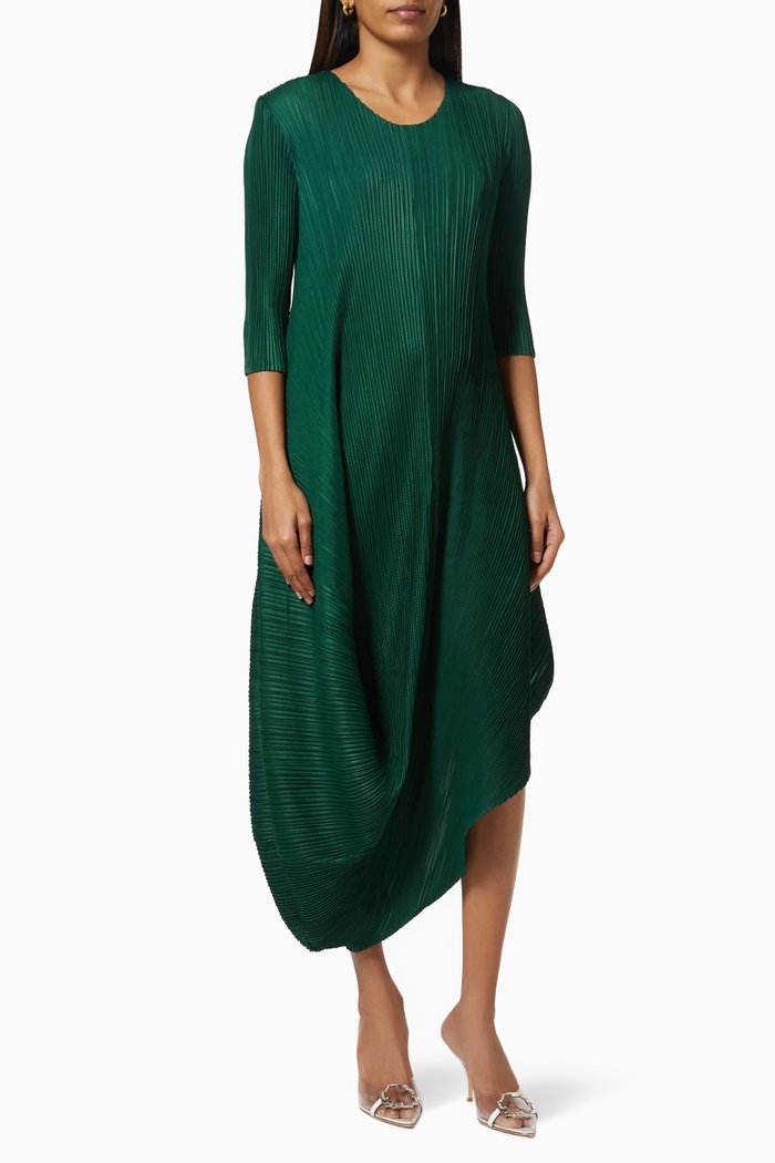 

Laila Drape Dress, Green