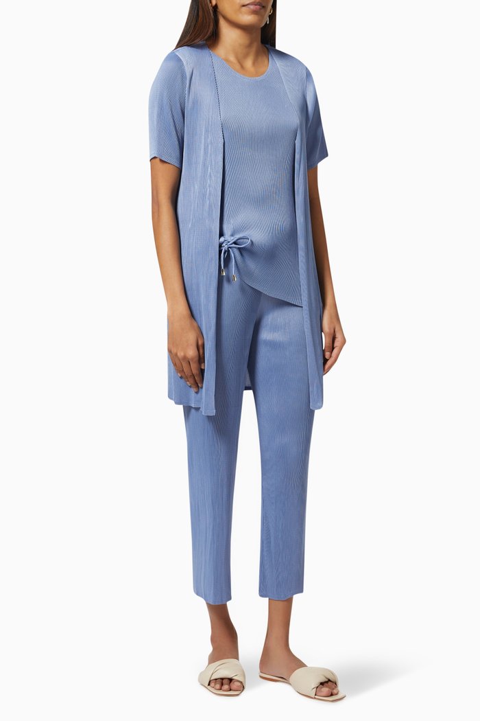 Alya Co-ordinated Jacket, Top & Culottes Set, Blue