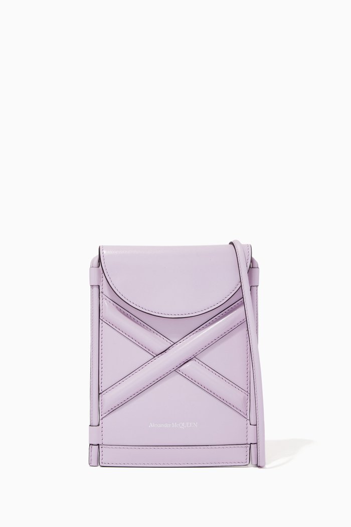 The Curve Micro Bag in Leather, Purple