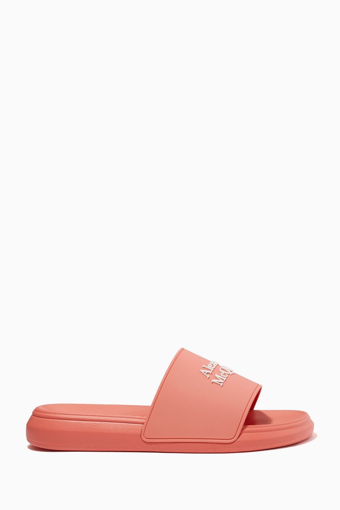 

Alexander McQueen Pool Slides in Rubber, Red