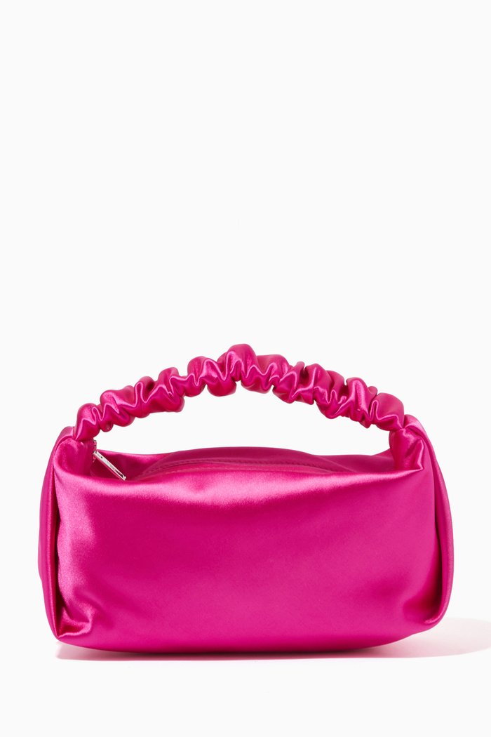 

Mini Scrunchie Bag in Satin, Pink