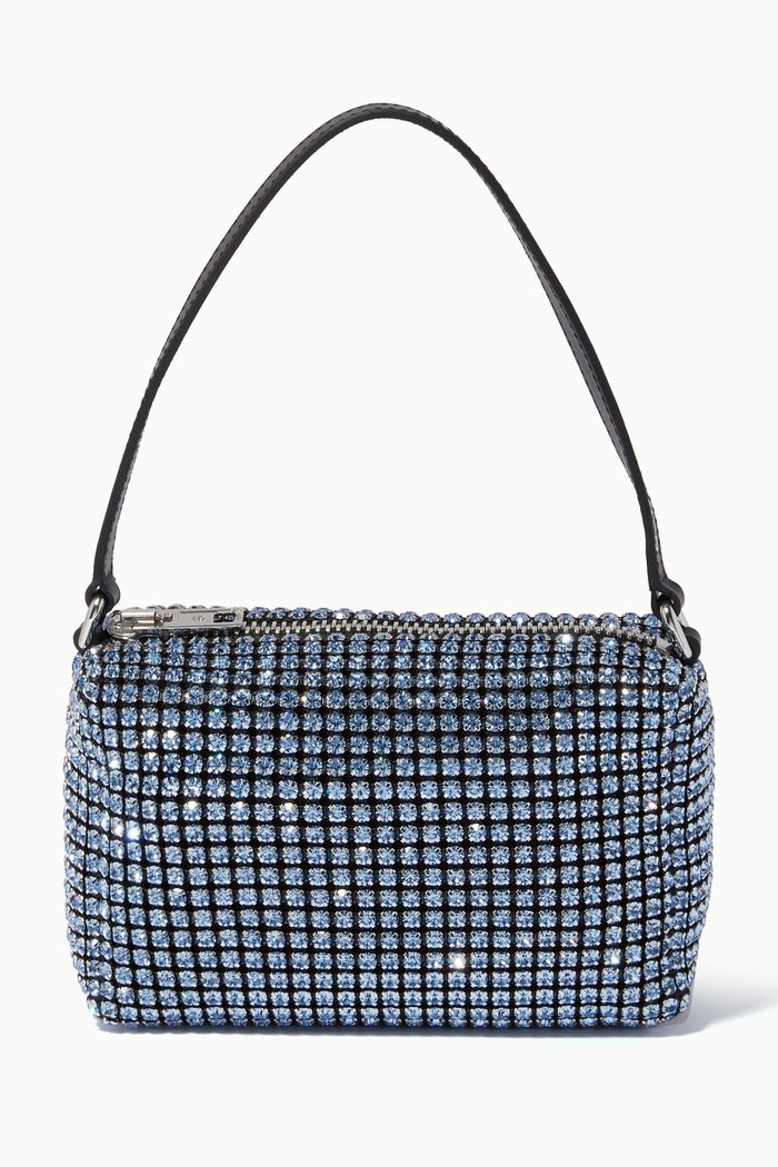 

Medium Heiress Pouch in Rhinestone Mesh, Blue